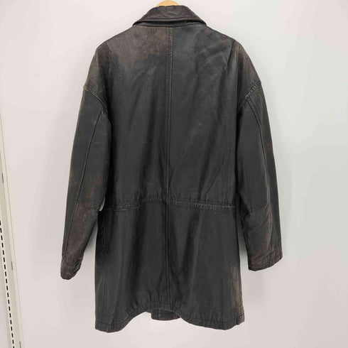 ネクストステージ NEXT STAGE 90-00S 韓国製 レザー ジップアップ ステンカラー ショート コート メンズ LL