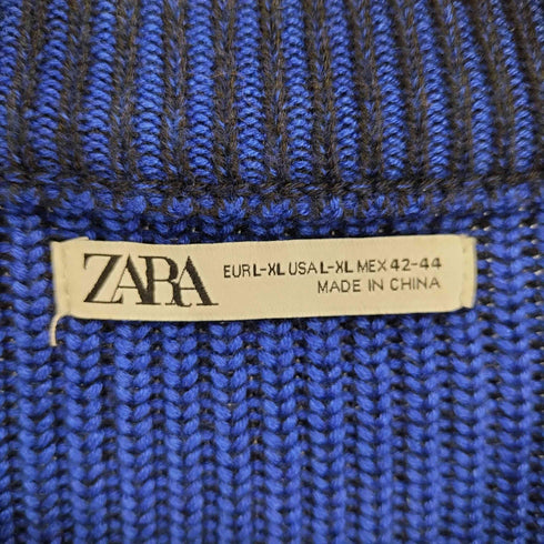 ザラ ZARA TEXTURED POCKET CARDIGAN テクスチャー ポケット ニット カーディガン メンズ import:L