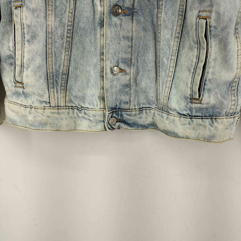 ザラ ZARA バックビッグプリントデニムジャケット メンズ import:S