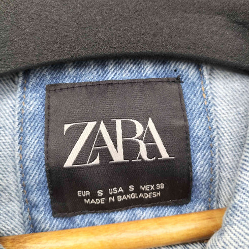 ザラ ZARA バックビッグプリントデニムジャケット メンズ import:S