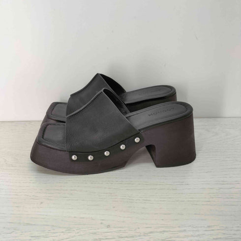 マウジー moussy スタッズ レザー厚底スクエアサンダル レディース JPN:S