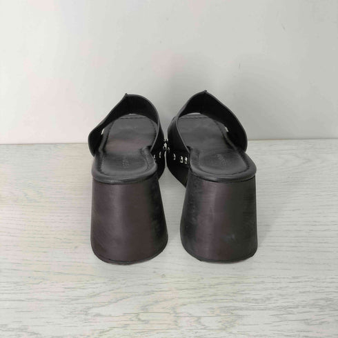 マウジー moussy スタッズ レザー厚底スクエアサンダル レディース JPN:S