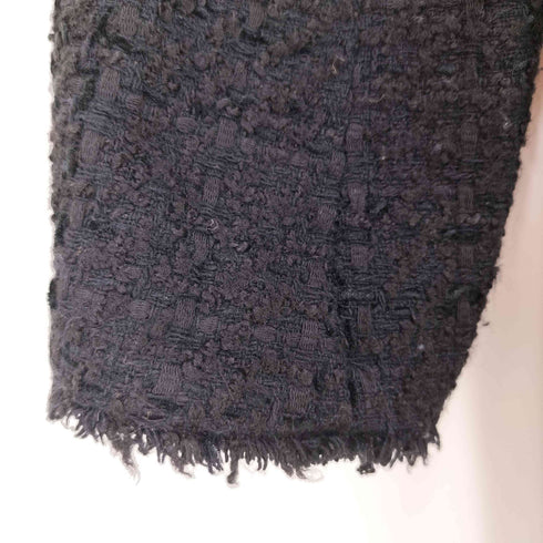ザラ ZARA ノーカラーツイードジャケット レディース L