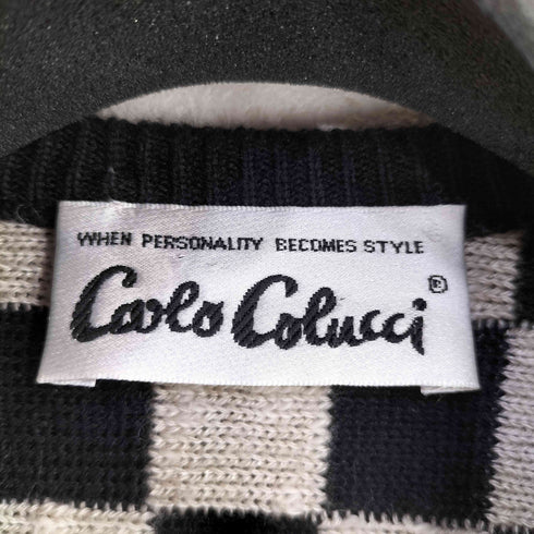 CARLO COLUCCI ドイツ製 チェッカー Vネックニット メンズ 52