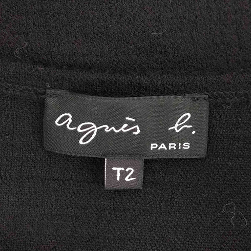 アニエスベー agnes b. 切替 ウール 半袖ワンピース レディース T2