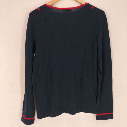 ラコステ LACOSTE ラインデザインクルーネックカーディガン レディース 42