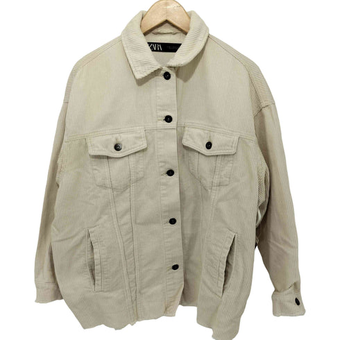 ザラ ZARA コーデュロイシャツジャケット レディース import:M