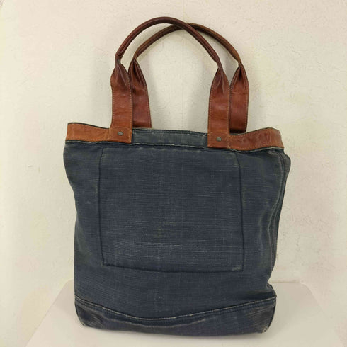 アバクロンビーアンドフィッチ Abercrombie & Fitch レザーハンドル インディゴキャンバストートバッグ メンズ