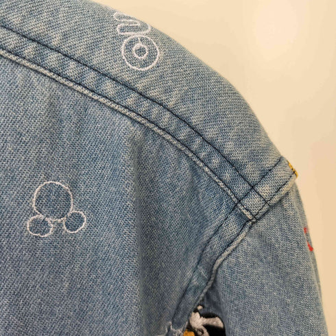 キャラクター刺繍デニムシャツ メンズ S