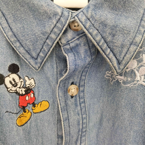 キャラクター刺繍デニムシャツ メンズ S