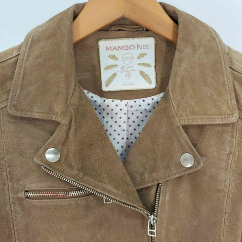 マンゴ MANGO KIDS ピッグレザー ライダースジャケット レディース 13/14