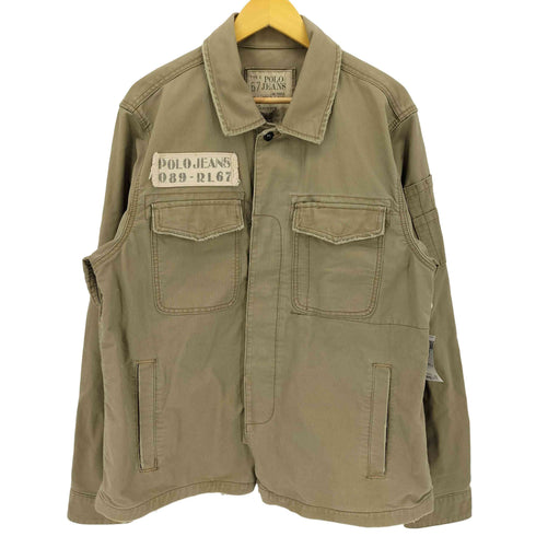 ポロジーンズ RL POLO JEANS CO. フロントパッチ フラップポケット 比翼 ミリタリー ジャケット メンズ import:XL