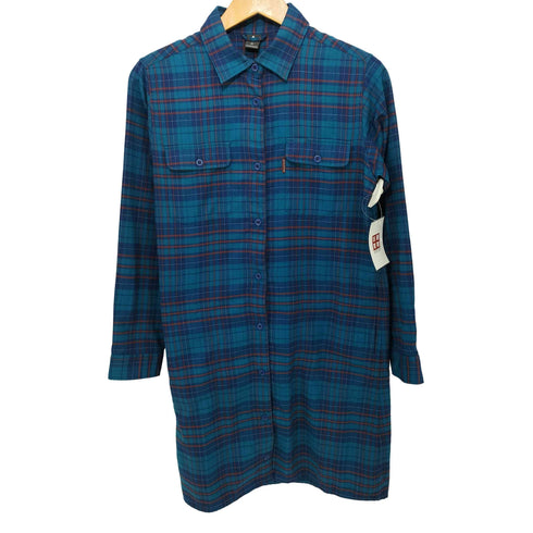 モンベル mont bell チェック柄 ロングスリーブシャツワンピース レディース JPN:M