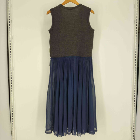 トリココムデギャルソン tricot COMME des GARCONS AD2011 ノースリーブ ウール ニット ドッキング プリーツ スカート ワンピース レディース JPN:S