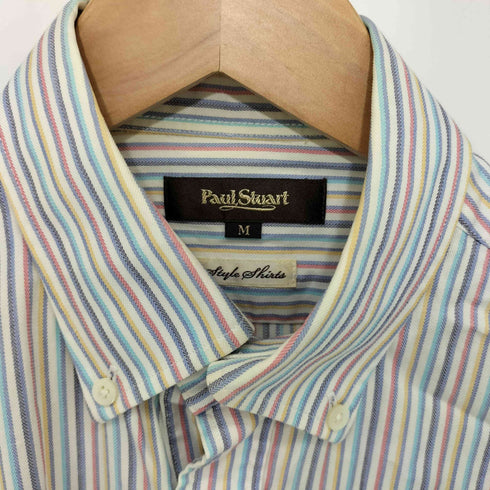 ポールスチュアート Paul Stuart ストライプ柄 ボタンダウン ロングスリーブシャツ メンズ import:M