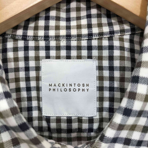 マッキントッシュフィロソフィー MACKINTOSH PHILOSOPHY チェック柄 ボタンダウン ロングスリーブシャツ メンズ UK:40