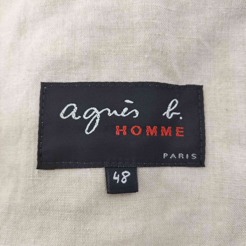 アニエスベーオム Agnes b.homme 22SS VESTE リネン ノーカラー ジャケット メンズ EUR:48
