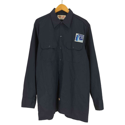 ディッキーズ Dickies AUTHENTIC WORKWEAR SINCE 1922 ロゴ 刺繍 ワッペン ポリ コットン ワークシャツ メンズ 16-16 1/2×34/35