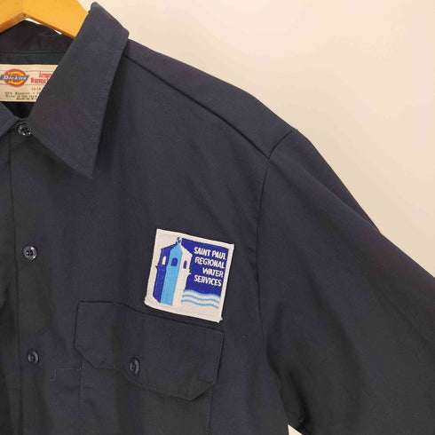 ディッキーズ Dickies AUTHENTIC WORKWEAR SINCE 1922 ロゴ 刺繍 ワッペン ポリ コットン ワークシャツ メンズ 16-16 1/2×34/35