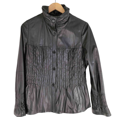 パルティーナ PARTINA 羊革 両面プリーツレザージャケット レディース