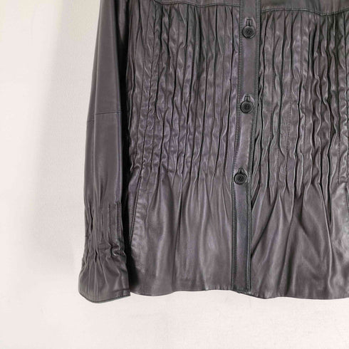 パルティーナ PARTINA 羊革 両面プリーツレザージャケット レディース