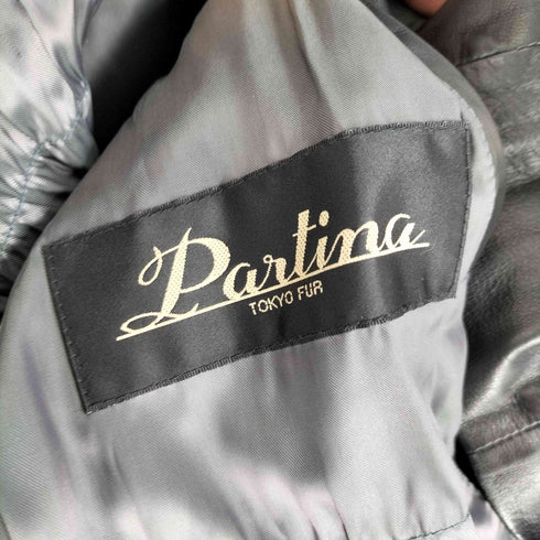 パルティーナ PARTINA 羊革 両面プリーツレザージャケット レディース