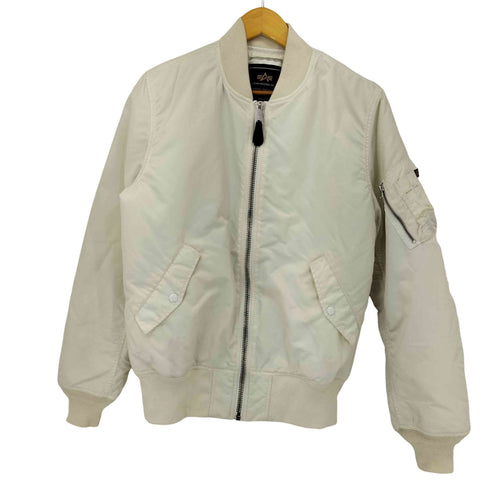 アルファインダストリーズ ALPHA INDUSTRIES MA-1 フライト/ボンバー ジャケット ホワイト メンズ JPN:L
