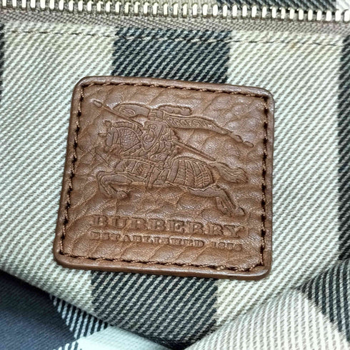 バーバリーズ BURBERRYS ホースロゴ刺繍 レザー切替トートバッグ レディース