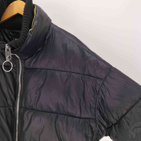 ザラ ZARA 襟リブ切替 ダブルジップ 中綿 ジャケット レディース import:L