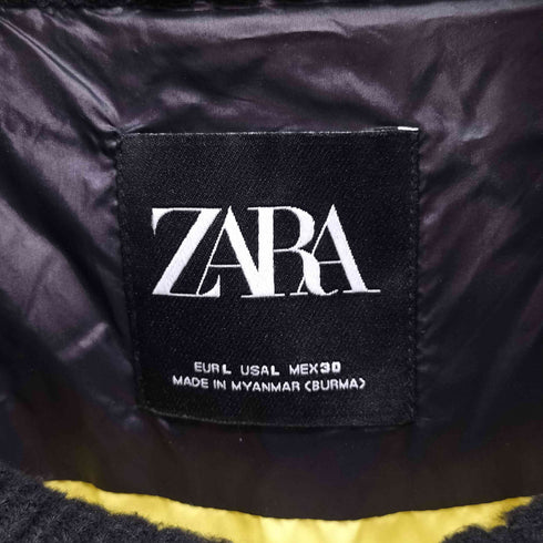 ザラ ZARA 襟リブ切替 ダブルジップ 中綿 ジャケット レディース import:L