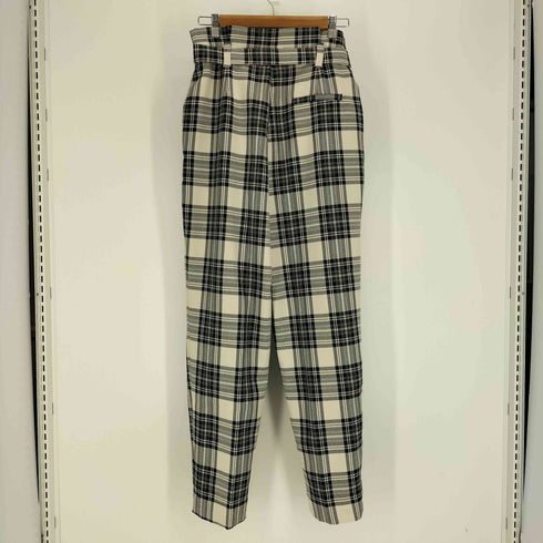 ザラ ZARA ベルテッド チェック スラックス パンツ レディース L
