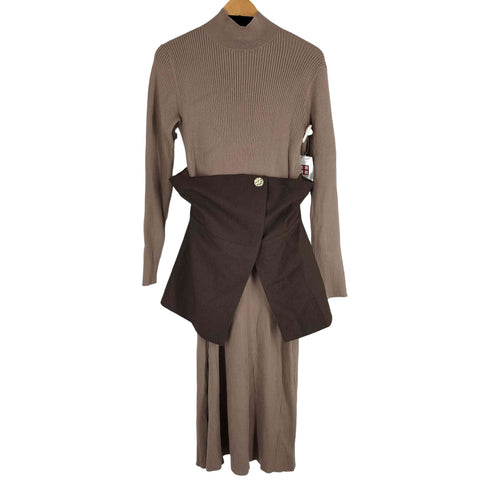 ナチュラルビューティーベーシック NATURAL BEAUTY BASIC 23AW ペプラムビスチェセットニットワンピース レディース JPN:M