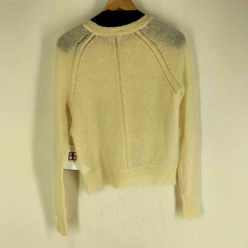 バナナリパブリック BANANA REPUBLIC ウールナイロン混 モヘヤラグランレースニット レディース M