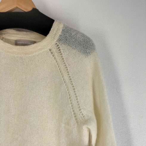 バナナリパブリック BANANA REPUBLIC ウールナイロン混 モヘヤラグランレースニット レディース M