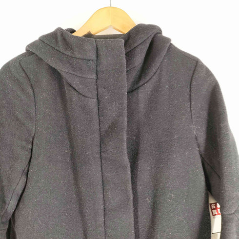 ジェイエヌビーワイ JNBY ナイロンエステル混 メルトン 比翼ジップ フーデットコート レディース 40