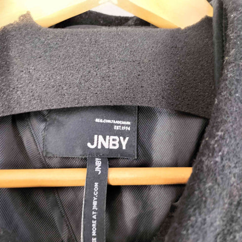 ジェイエヌビーワイ JNBY ナイロンエステル混 メルトン 比翼ジップ フーデットコート レディース 40