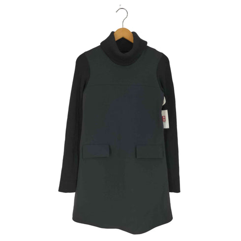 フォクシーニューヨーク FOXEY NEW YORK ニット切替 タートルネック ワンピース レディース 38
