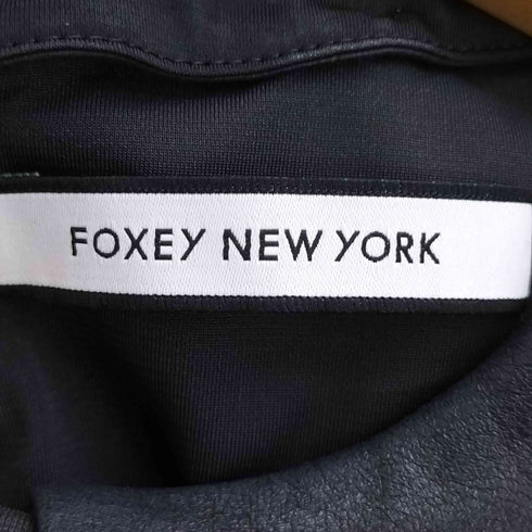 フォクシーニューヨーク FOXEY NEW YORK 襟素材切替 ノースリーブワンピース レディース 38