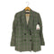 ザラ ZARA WOMAN チェック リネン ダブルブレスト テーラードジャケット レディース import:M