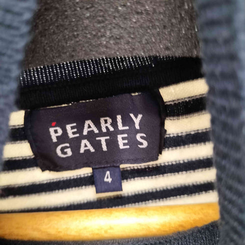 パーリーゲイツ PEARLY GATES ロゴワッペンタートルネックボーダーニットセーター ゴルフ メンズ JPN:4