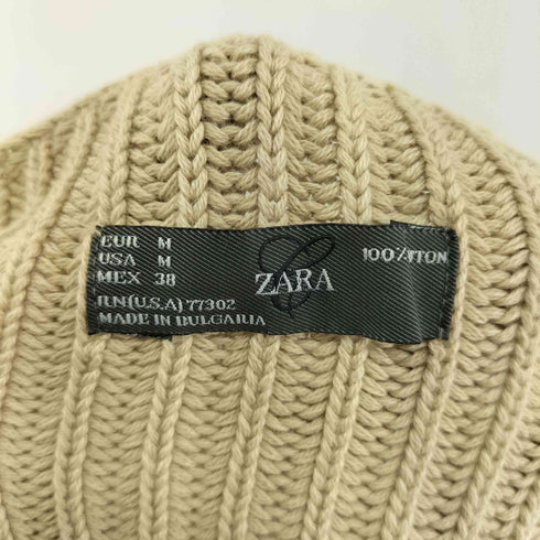 ザラ ZARA ラグラン ジップ加工 ハイネックニット メンズ us m
