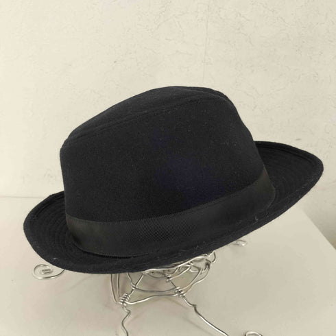 バーバリーブラックレーベル BURBERRY BLACK LABEL ホース刺繍 リボン フェルトハット メンズ