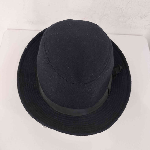 バーバリーブラックレーベル BURBERRY BLACK LABEL ホース刺繍 リボン フェルトハット メンズ