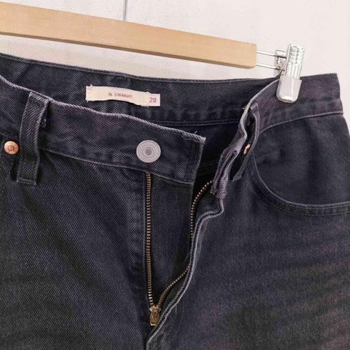 リーバイス Levis XL STRAIGHT ブラック INFLUENTIAL LADY クロップドリメイク レディース 28inch