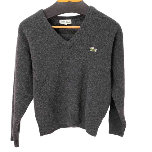 シュミーズラコステ CHEMISE LACOSTE ウール100%ロゴワッペンクロップドVネックセーター レディース JPN:3