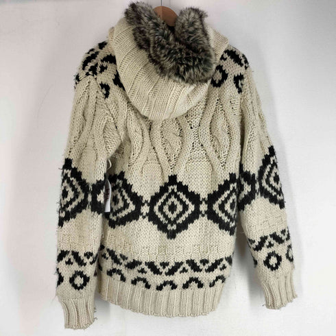 ザラマン ZARA MAN 裏地ボア カウチンニット フーデッドジップアップジャケット メンズ import:M