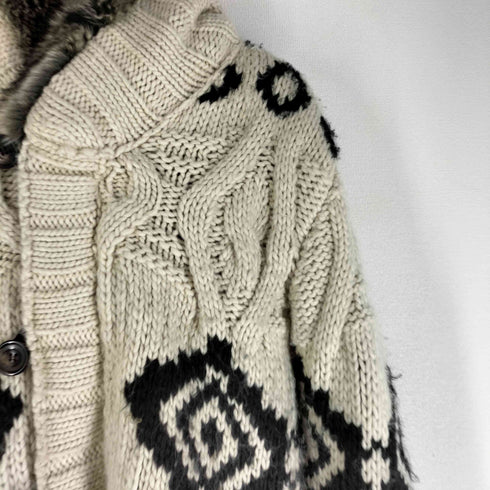 ザラマン ZARA MAN 裏地ボア カウチンニット フーデッドジップアップジャケット メンズ import:M