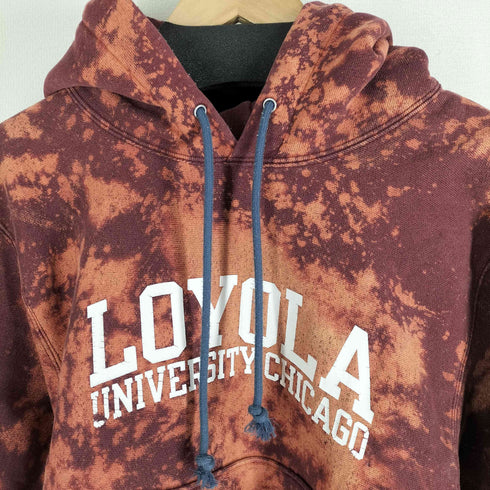 チャンピオン Champion 00s メキシコ製 3色タグ REVERSE WEAVE LOYOLA UNIVERSITY CHICAGO タイダイ加工 プルオーバーパーカー メンズ import:S
