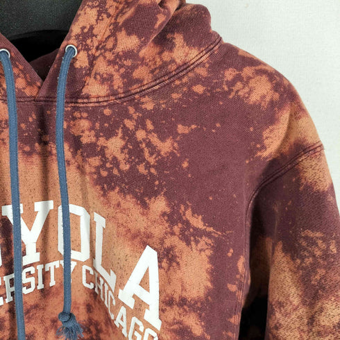 チャンピオン Champion 00s メキシコ製 3色タグ REVERSE WEAVE LOYOLA UNIVERSITY CHICAGO タイダイ加工 プルオーバーパーカー メンズ import:S