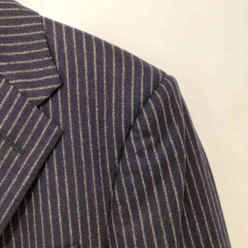 ラルフローレンパープルレーベル RALPH LAUREN PURPLE LABEL イングランド製 ストライプ柄 3B PURE NEW WOOL ウール テーラードジャケット メンズ